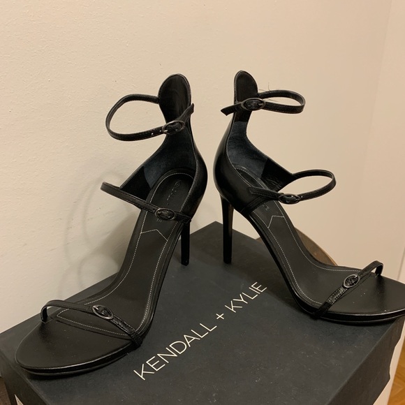 Kendall + Kylie Black Leather Stilettos - Picture 2 of 3
